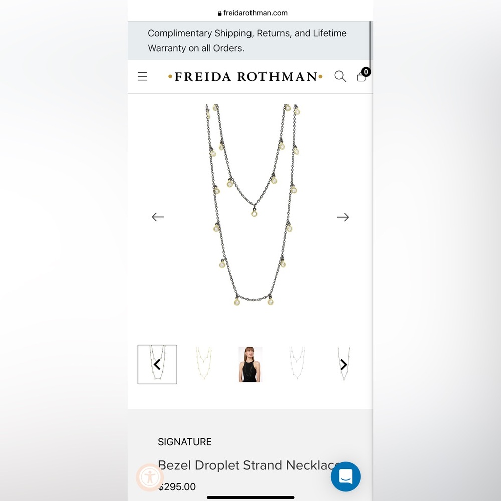 Freida Rothman long droplet necklace